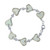 Lab-Created Opal Heart Link Bracelet in Sterling Silver