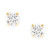 2-Pc. Set Cubic Zirconia Stud & Textured Hoop Earrings in 10k Gold