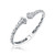 RA Cubic Zirconia White Gold Plated Fauna Bangle Bracelet