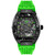 Men's Automatic The $keleton Sport Master Green Perforated Silicone Strap Watch 44x56mm
