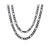 Men's black IP Plated Stainless Steel Figaro Chain Link Necklaces