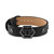 Gunmetal IP Stainless Steel Logo Leather Flex Bracelet