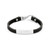 Men's Id Black Leather Fish Hook Bracelet