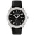 Men's Black Leather Strap Watch 44mm