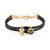 Gold-Tone IP Stainless Steel 3D $kull & Logo Leather Flex Bracelet
