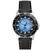 Men's Fossil Blue Three-Hand Date Black Leather Strap Watch, 42mm