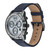 Men's Bold Verso Swiss Quartz Chronograph Navy Genuine Leather Strap Watch 44mm
