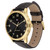 Men's Dark Brown Leather Strap Watch 44mm, Created for Macy's