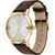Men's Brown Leather Strap Watch 42mm, Created for Macy's