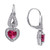 Lab-Created Ruby (3-1/5 ct. t.w.) & Lab-Created White Sapphire (1-3/4 ct. t.w.) Heart Drop Earrings in Sterling Silver