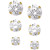 Cubic Zirconia Round Stud Earrings Set in 14k White Gold (3/8-1-3/4 ct. t.w.)