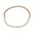 Cultured Freshwater Pearl (4-1/2 - 5mm) & Polished Bead Half & Half Stretch Bracelet in 18k Gold-Plated Sterling Silver