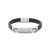 Men's Black Brai Ded Leather Id Bracelet