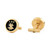 Gold-Tone IP Stainless Steel Mismatch Logo Black Cuff Links