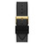 Men's Gold-Tone Glitz Smoothy Black Genuine Leather, Silicone Rubber Strap Multi-Function Watch, 47mm