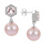 Pink Cultured Freshwater Pearl (9mm) & Multi-Gemstone (1/5 ct. t.w.) Drop Earrings in Sterling Silver