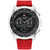 Men's Red Silicone Strap Watch 50mm