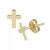 Flat Cross Stud Earrings in 14k White, Yellow or Rose Gold