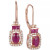 Ruby (1-1/4 ct. t.w.) and Diamond (1/5 ct. t.w.) Rectangle Drop Earrings in 14k White Gold (Also Available in Sapphire and Emerald)