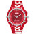 Men's Framed Three-Hand Solar-Powered Red 100% Recycled Polyethylene Terephthalate Watch 51mm