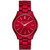 Unisex Slim Runway Red-Tone Stainless Steel Bracelet Watch 42mm