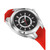 Men's Three-Hand Date Quartz Revo Red Silicone Strap 44mm