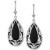 Onyx Teardrop Decorative Framed Drop Earrings  (28mm x 16mm)  in 14k Gold or 14k White Gold