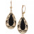 Onyx Teardrop Decorative Framed Drop Earrings  (28mm x 16mm)  in 14k Gold or 14k White Gold