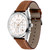 Men's Chronograph Champion Brown Perforated Leather Strap Watch 44mm