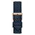 Men's Rose Gold-Tone Navy Genuine Leather Multi-Function Strap Watch, 44mm