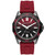 Men's Quartz Three Hand Date Red Silicone Watch 44mm