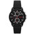 Men's Relax Black Silicone Strap Watch 45mm