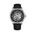 Men's Black Leather Strap Watch 42mm