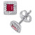 Ruby (1/2 ct. t.w.) & Diamond (1/8 ct. t.w.) Square Halo Stud Earrings in 10k White Gold