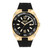 Men's Three-Hand Date Quartz Stealth Black Silicone Strap 44mm