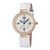 Women's Piemonte Swiss Quartz Diamond Accents White Italian Leather Strap Watch 36mm