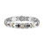 Men's 3/4 Carat Black Diamond Link 8 1/2" Bracelet in Sterling Silver and 10k Yellow Gold
