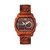 Scaly Wood Bracelet Watch W/Date Red 46Mm