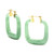 Dyed Jade (32mm) Square Medium Hoop Earrings in 14k Gold-Plated Sterling Silver, 1.25"