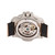Commodus Automatic Black Dial, Silver Case, Genuine Black Leather Watch 48mm