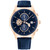Men's Navy Leather Strap Watch 44mm