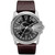 Men's Master Chief Dark Brown Leather Strap Watch 45x51mm