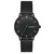 Men's Three-Hand Quartz Riis Black Stainless Steel Mesh Watch 40mm
