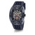 Men's Navy Blue Silicone Strap Watch 44mm