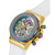 Women's Multifunction White Genuine Leather and Silicone Watch 36mm
