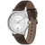 Men's Elite Quartz Brown Leather Strap Watch 41mm