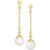 Cultured Freshwater Pearl (6-1/2 - 7mm) Drop Earrings in 14k Gold