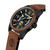 Men's Ferndale 3 Hands Date Brown Dark Leather Strap Watch 45mm