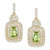 Peridot (1-1/4 ct. t.w.) & Lab-Created White Sapphire (5/8 ct. t.w.) Halo Stud Earrings in 14k Gold-Plated Sterling Silver