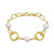 Cultured Freshwater Pearl (9-10mm) Open Link Bracelet  in Gold-Tone Sterling Silver